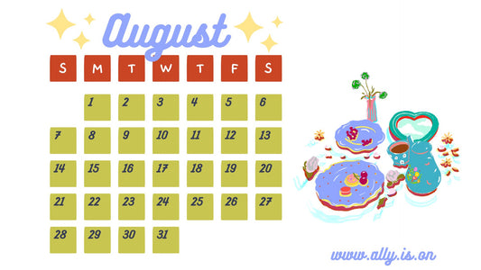 August 2022 - Desktop Calendar